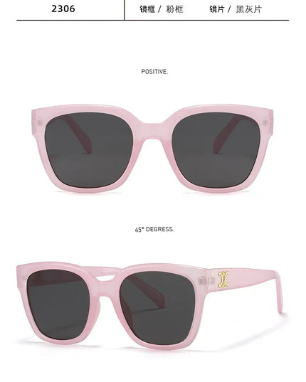 Man Summer 2025 new sunglasses high-end square slimming Facebook same style sunglasses anti UV simple women's version
