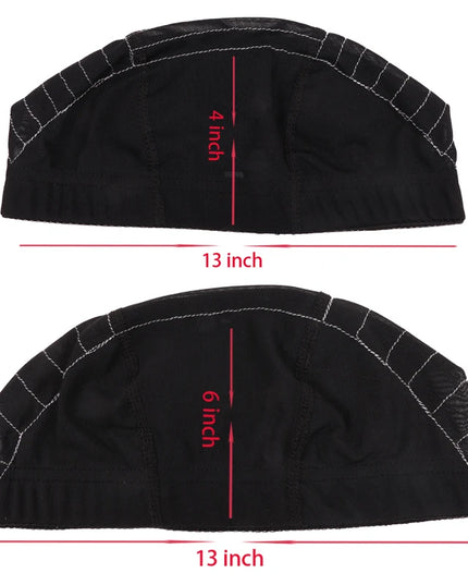 1Pcs Glueless Mesh Cap With White Line For Wig Making Black Frontal Map Cap With Guideline For Beginner Hairnet 4*4 Lace Closure