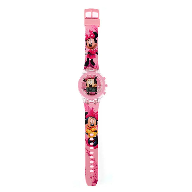 Flash Light Frozen Mickey Kids Watches For Girls Cartoon Spiderman Children Watch Boys School Student Digitel Clock Gifts