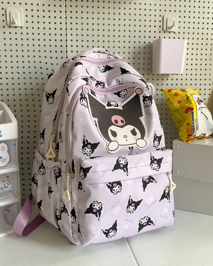 Sanrio Backpack For Kids Cartoon Hello Kitty Kuromi Bookbag Student Teenager Girl Boy Nylon Shoulders Bag Schoolbag Kawaii Bags