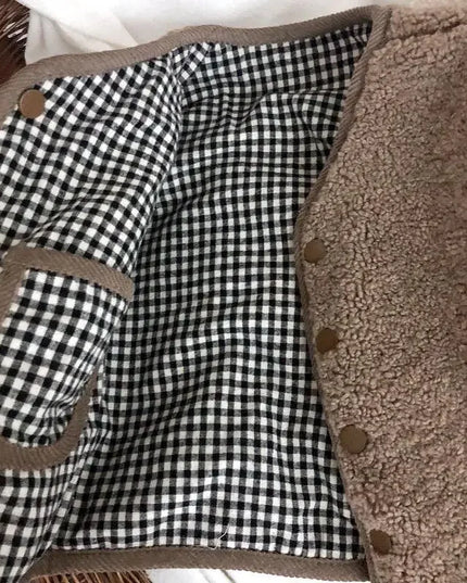 New Autumn and Winter New Warm Jacket Children Two Sides Wear Plaid Plush Jacket Kids Jackets Winter Clothes for Girls