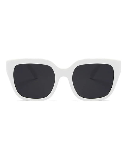 SHONEMES Square Sunglasses Vintage Men Women Shades Big Frame Outdoor UV400 Sun Glasses Black White for Female Male