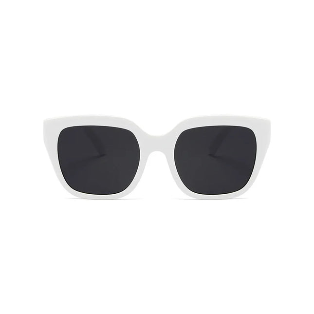 SHONEMES Square Sunglasses Vintage Men Women Shades Big Frame Outdoor UV400 Sun Glasses Black White for Female Male