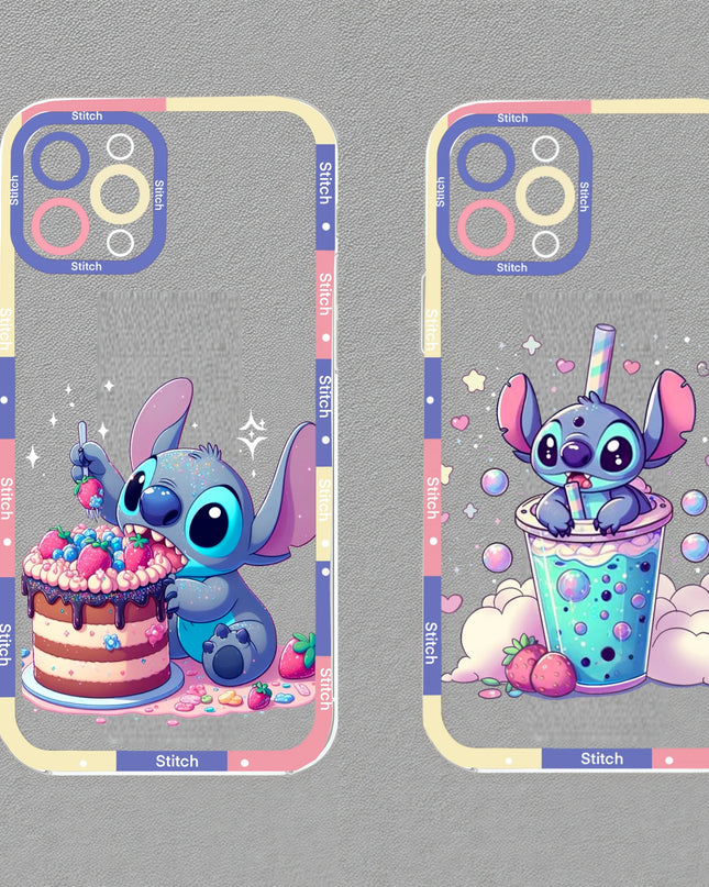 Stitch Artistic Transparent Phone Case For IPhone 17 Air 16 14 12 11 Pro Max 15 Plus 13 Mini 16E Fashion TPU Silicone Soft Cover