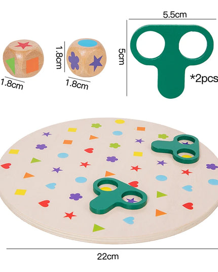 Montessori Matching Game Board Colors And Shapes Learning Puzzle Toy Concentration With Dice Interactive Educational Board Game