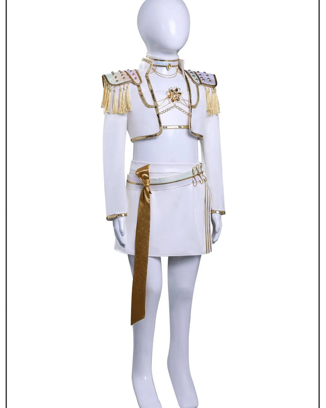 IN STOCK Rumi Mira Zoey White Leather Singing Suit Costume Set Halloween Carnival Role Play Party For Girls
