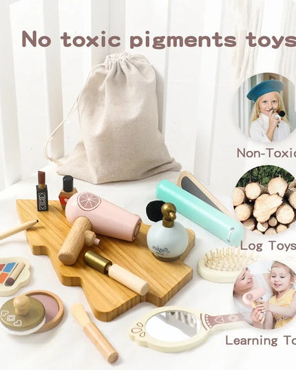 Wooden Baby Toys Simulation Cosmetics Set Pretend Makeup Toys Girls Playing House Game Children Early Education Montessori Toys