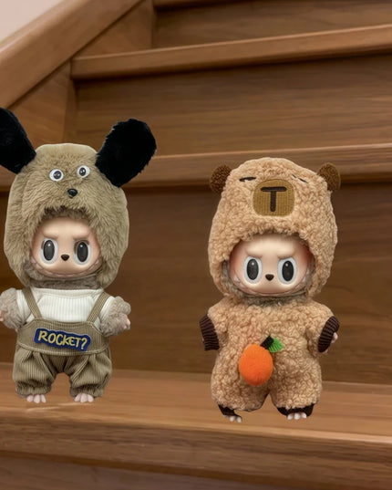 Suitable for 17cm Labubu Clothes Cute Overalls Skirt Suit V1 V2 V3 DIY Clothing Accessories Creative Children's Toy Gifts