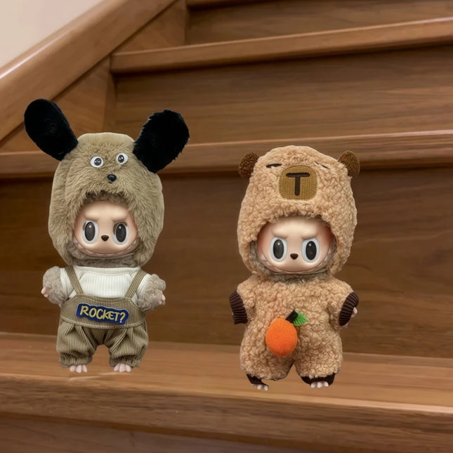 Suitable for 17cm Labubu Clothes Cute Overalls Skirt Suit V1 V2 V3 DIY Clothing Accessories Creative Children's Toy Gifts