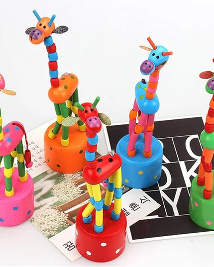 Montessori Educational Toy Kid Wooden Toys for Children Early Learning Exercise Baby Fingers Flexible Materials Giraffe Toy Gift