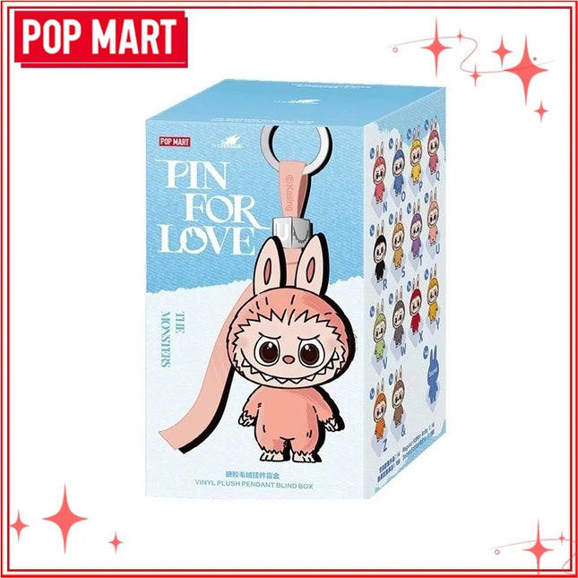 POP MART The Monsters Labubu V4 Pin for Love Series  Blind Box Vinyl Face Plush Doll Pendant Keychain Toy Christmas Gifts