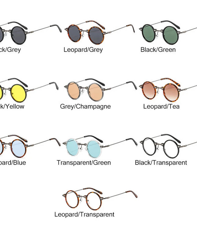 2022 Small Round Sunglasses Men Women Retro Punk Ocean Color Sun Glasses Gradient Clear Lens Eyewear Vintage Driving Glasses