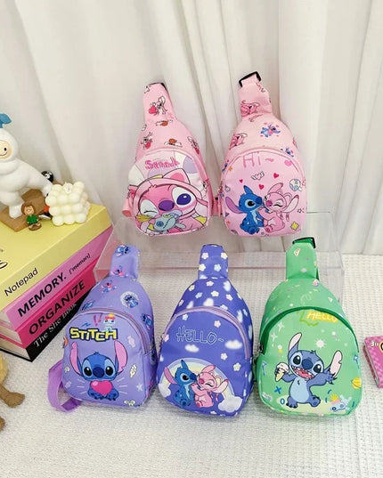 Cartoon Mini Stitch & Angel Sling Chest Bag Anime Crossbody Storage Bag Shoulder Bag Coin Purse Halloween Christmas party gift