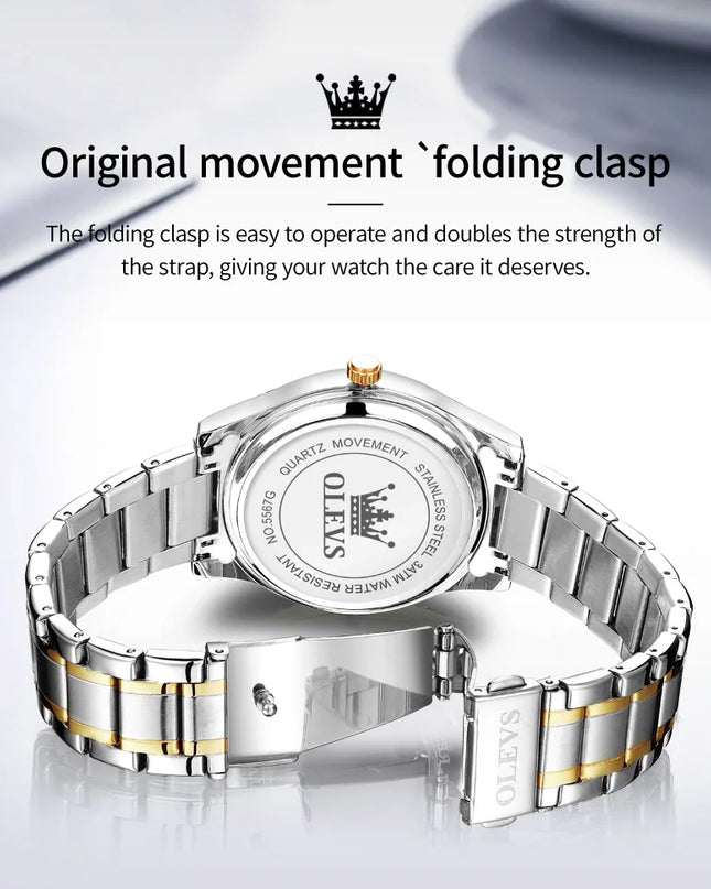 OLEVS 5567 Couple Watches Waterproof Luminous Wristwatch for Lover Date Men‘s and Women's Wristwatch Simple Fashion