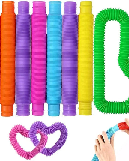 5/10 Pcs Pop Tubes Sensory Fidget Tubes with Autism Classroom Prizes Gifts Fidget Toy Sensory Learning Tubes for Anxiety