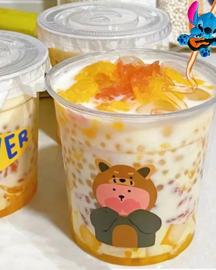 Cartoon Stitch Series Curved Straw Ice Cream Straw Soft Rubber Environmentally Friend Material Food Grade Artistic Design Straw