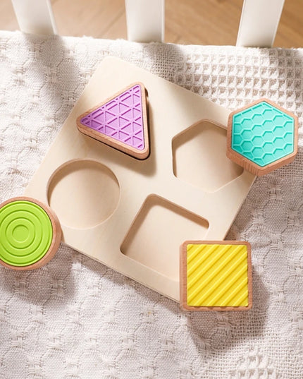Montessori Wood Toys 0-12Months Baby Colorful Geometry Grasping Board Toys Newborn Sensory Touch Shape Recognition Game Toy Gift