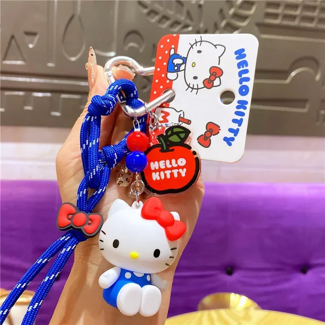 New Hello Kitty Creative Keychain Backpack Pendant Car Interior Couple Accessories Cartoon Decoration Children's Birthday Gift