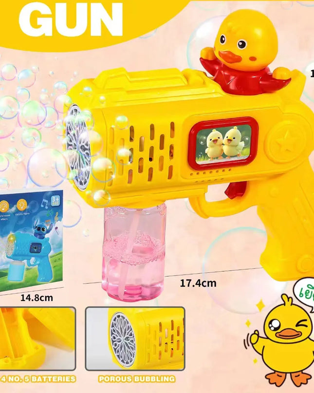 New Stitch Electric Bubble Gun Kids Toy Bubbles Machine Automatic Soap Blower With Light Outdoor Games Boys And Girls Gift