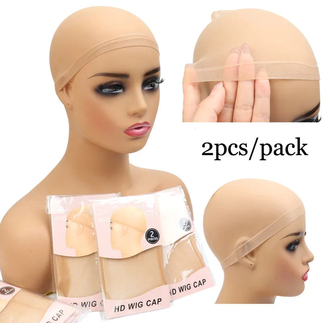 HD Wig Cap Weave Caps 6Pcs Skin Tone Bald Cap Hairnet Skin Tone Realistic Look Hd Scalp Wig Cap For Wigs Bundles Installation