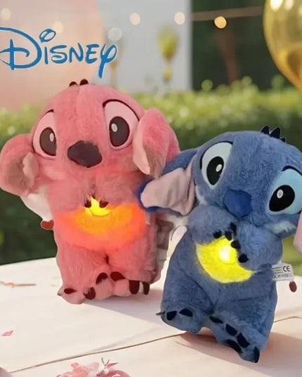 Stitch Anime Plush Doll With Lighting Music Airbag Kawaii Appease Toy Baby To Soothe Sleep Peluche For Kids Gift