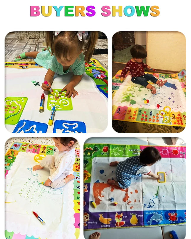 Magic Water Drawing Mat Coloring Doodle Mat with Magic Pens Educational Toys  Painting Board Montessori Toys for Kids Gifts