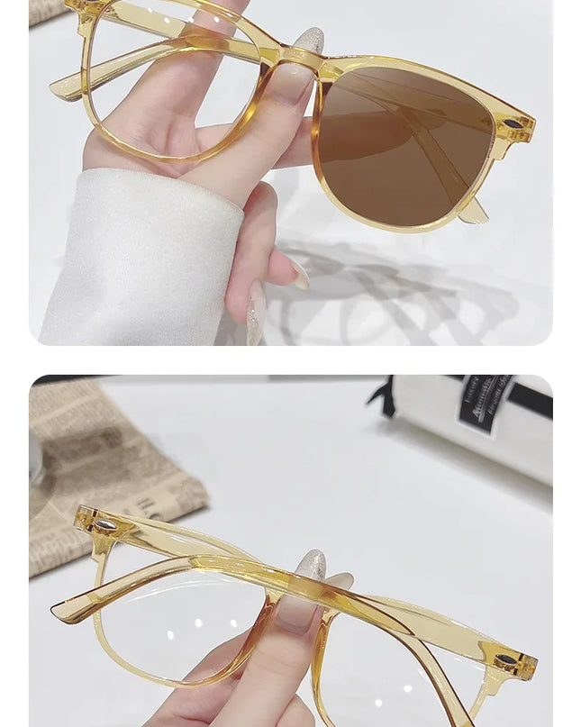 2025 Brand New Sunglasses for Men Women Photochromic Lenses Korean Style Trendy Eyewear Summer Outdoor Beach Sun Glasses