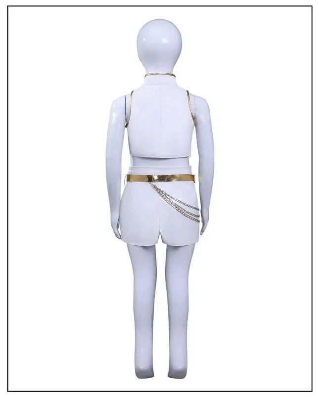 IN STOCK Rumi Mira Zoey White Leather Singing Suit Costume Set Halloween Carnival Role Play Party For Girls