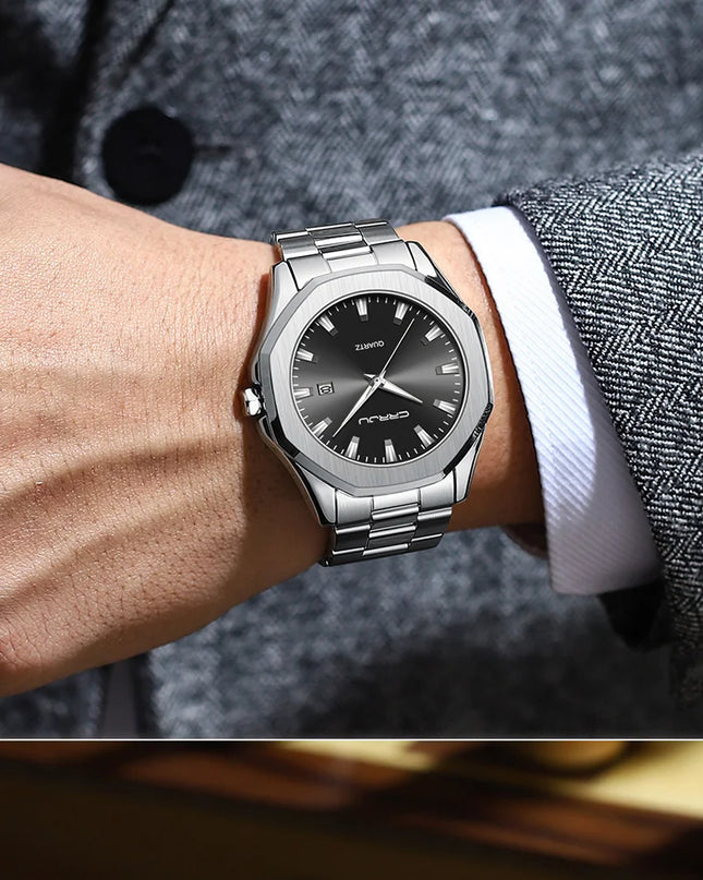 Watches for Men Classic with Date Business Dress Luxury Waterproof Luminous Mens Wrist Watch Analog Stainless Steel Men Watch