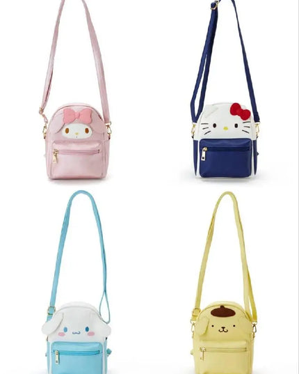 Sanrio Kawaii Hello Kitty Cinnamoroll My Melody Kuromi Pom Pom Purin Backpack Crossbody Messenger Bag Small Schoolbag Y2k Bag