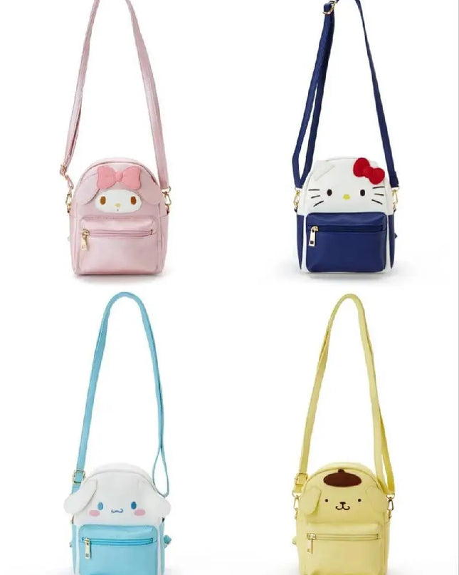 Sanrio Kawaii Hello Kitty Cinnamoroll My Melody Kuromi Pom Pom Purin Backpack Crossbody Messenger Bag Small Schoolbag Y2k Bag