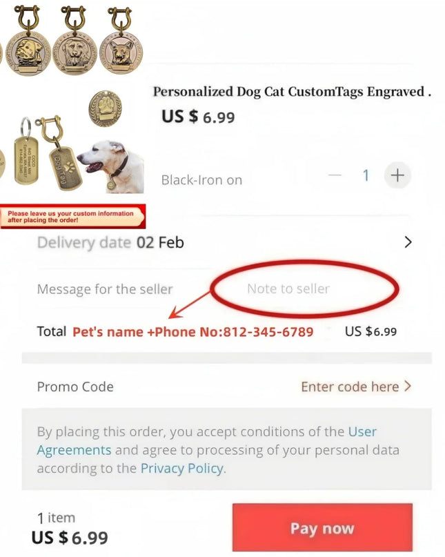 VIP Customizable Engraved Pets ID Tag for Dog Cat Bronze Nameplate Tags Personalized  Address Number Dogs Collar ID Pendant