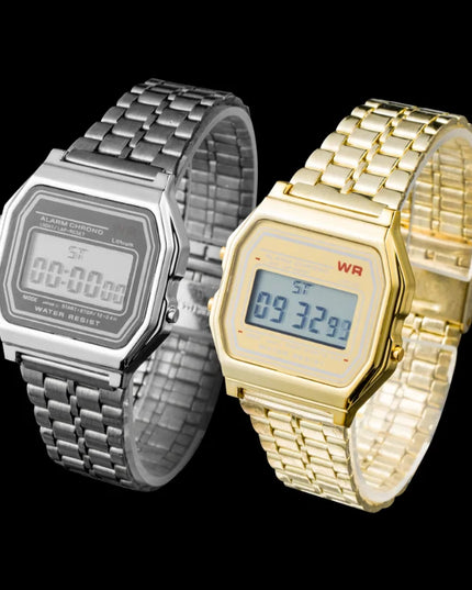 F91W Non-Waterproof Steel Band Watch For Women, Men, Business Clock, Multi-Functional LED Digital Sports Watch, Electronic Clock