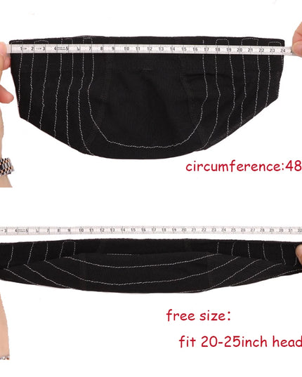 1Pcs Glueless Mesh Cap With White Line For Wig Making Black Frontal Map Cap With Guideline For Beginner Hairnet 4*4 Lace Closure