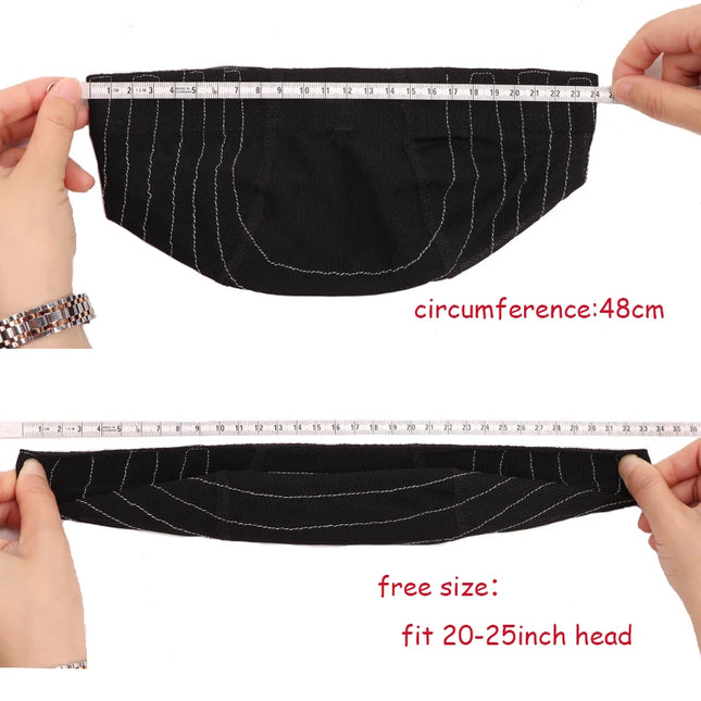 1Pcs Glueless Mesh Cap With White Line For Wig Making Black Frontal Map Cap With Guideline For Beginner Hairnet 4*4 Lace Closure