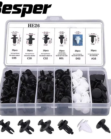 Auto Fastener Clip Mixed Car Body Push Retainer Pin Rivet Bumper Door Trim Panel Fastener Kit Car Clips Box or Bag packaging