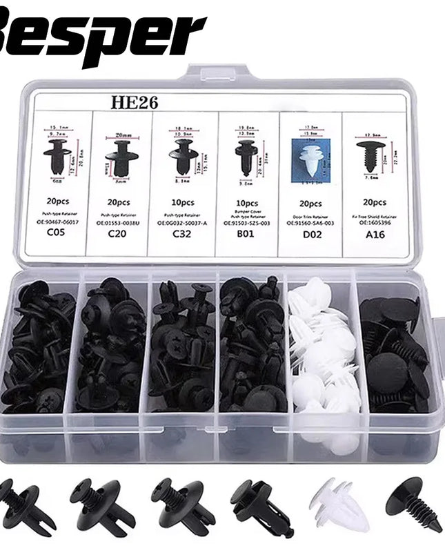 Auto Fastener Clip Mixed Car Body Push Retainer Pin Rivet Bumper Door Trim Panel Fastener Kit Car Clips Box or Bag packaging