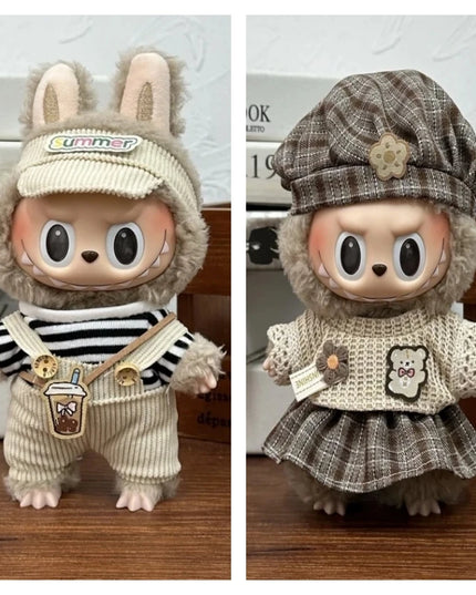 Suitable for 17cm Labubu Clothes Cute Overalls Skirt Suit V1 V2 V3 DIY Clothing Accessories Creative Children's Toy Gifts