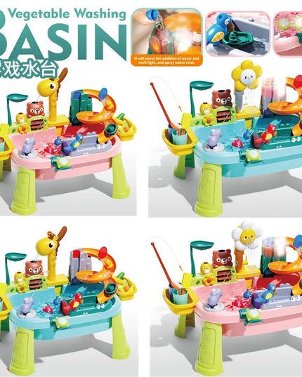 Children's kitchen toys electric fun water play water wash basin fishing dishwashing home role-playing baby early education toy