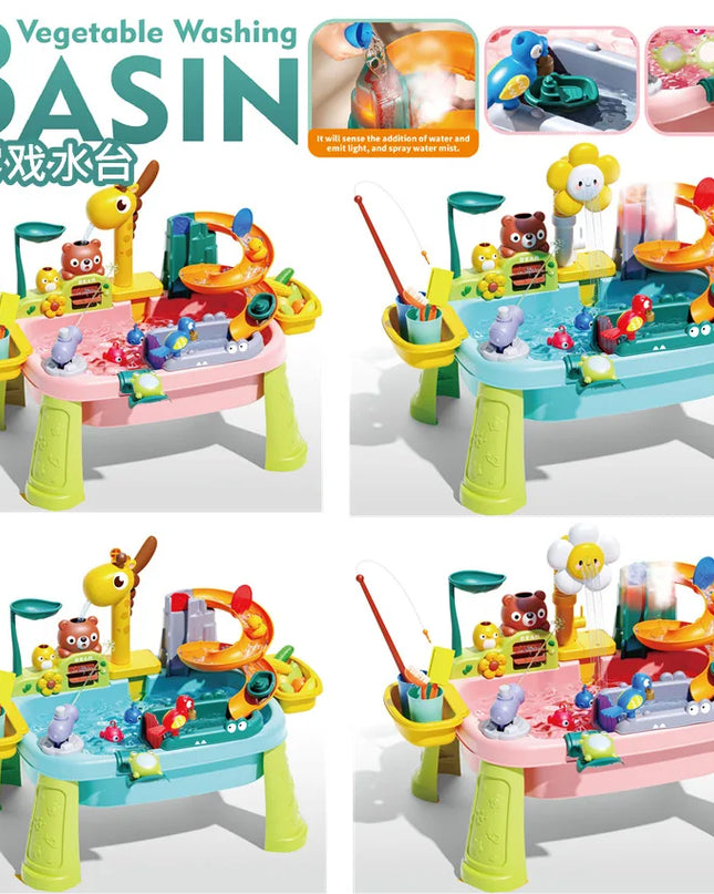 Children's kitchen toys electric fun water play water wash basin fishing dishwashing home role-playing baby early education toy