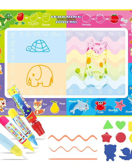 150x100cm Magic Water Drawing Mat for Kids Coloring Doodle Mat with Magic Pens Painting Board Educational Montessori Toys