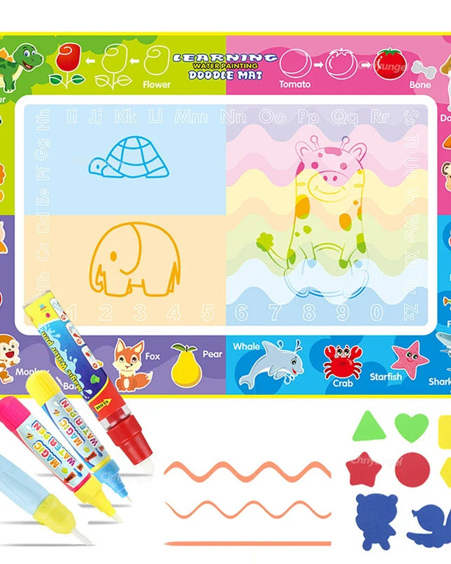 150x100cm Magic Water Drawing Mat for Kids Coloring Doodle Mat with Magic Pens Painting Board Educational Montessori Toys