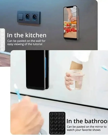 Phone Silicone Suction Cup Holder Multifunctional Suction Cup Wall Stand Square Anti-Slip Single-Sided Case Mount Back Sticker