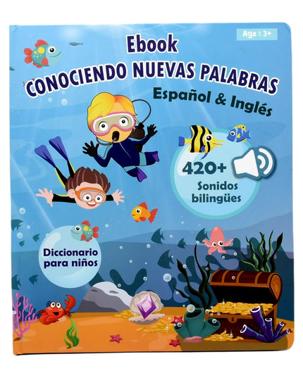 Montessori Spanish English Language Learning Machine Electronic Reading Books Toddler Baby Educational Toys Multifunction Ebook