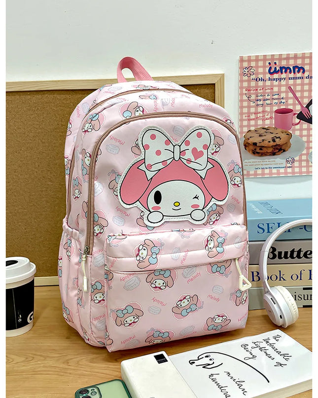 Sanrio Backpack For Kids Cartoon Hello Kitty Kuromi Bookbag Student Teenager Girl Boy Nylon Shoulders Bag Schoolbag Kawaii Bags