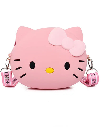 Hello Kitty Silicone Crossbody Bags Women Girls Kawaii 11cm/19cm Messenger Bag 3d Shoulder Small Purse Phone Bag Girlfriend Gift