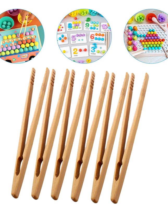 6 Pcs Electrical Tools Wooden Tweezers Toddler Children's Toys Small Tongs Playthings Kids Educational