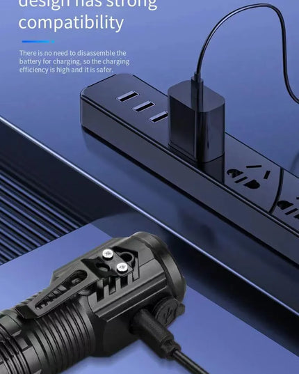 LED Strong Light Flashlight Rechargeable Multi functional for Long Range Portable Outdoor Home Mini Flashlight Cap Clip Light