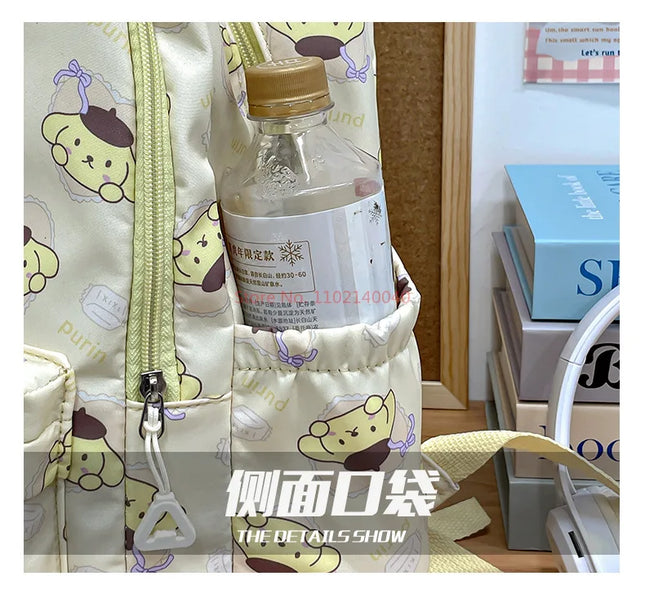 Sanrio Backpack For Kids Cartoon Hello Kitty Kuromi Bookbag Student Teenager Girl Boy Nylon Shoulders Bag Schoolbag Kawaii Bags