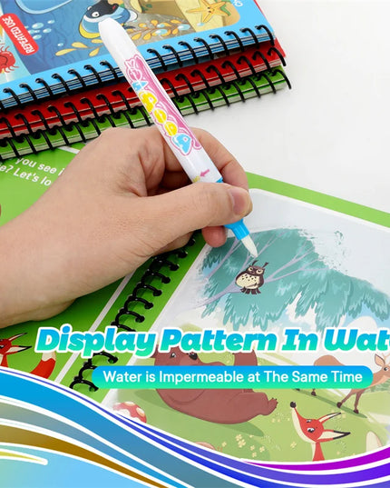 Montessori Toys Reusable Coloring Book Magic Water Drawing Book for Kids Toddler Toy Painting Book Educational Toys for Children
